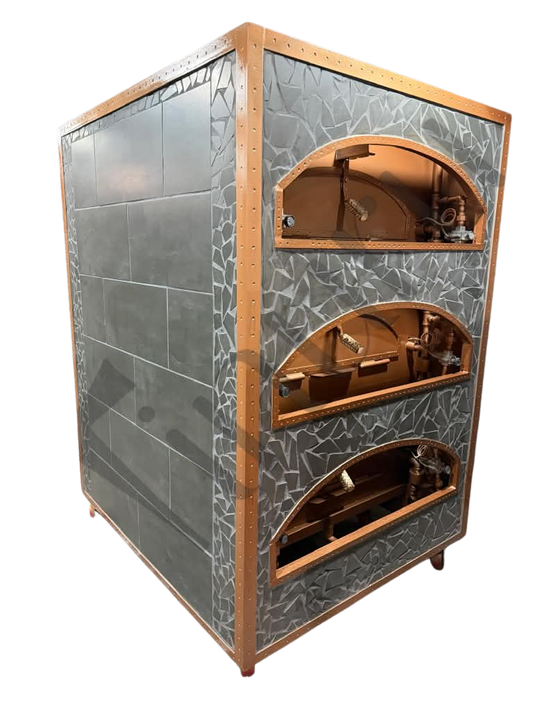 Triple Deck Commercial Gas Brick Pizza Oven – High-Capacity Stone Hearth